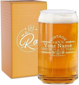 On The Rox Drinks Customized Beer Can Glass-Personalized-Birthday Beer Glass-Engraved-Vintage-Cheers-Aged To PERFECTION-Birthday Gift-Etched Beer Glass-Barware (1)