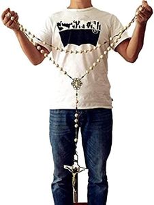 elegantmedical HANDMADE COPPER Home Wall Rosary Large 20mm White howlite beads St.Benedict cross/crucifix box Catholic GIFTS