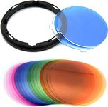 Godox AK-R16 Diffuser Plate with V11T Color Temperature Adjustment Gel Set 16 Color 32 Pieces for Godox V1-C, V1-N, V1-S Speedlite, AD200, AD200PRO with H200R Flash Head