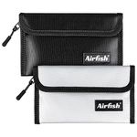 Airfish 2 Pack Fireproof Bag, 8 x 5 Fireproof Money Bag, Small Fireproof Document Bag, Fireproof Envelope with Zipper, Waterproof Cash Pouch for Valuables/Jewelry/Cash/Passport/Invoices