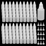 JAPCHET 100 PCS 30ml Plastic Dropper Bottles, 1oz Empty Eye Dropper Bottle with Cap and funnel, White Squeezable Bottle for Eye Drops, Essential Oils