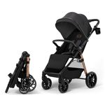 Kinderkraft Grande 2 Stroller, Baby Pushchair, up to 22kg, Click&FOLD, Large Shock-Absorbing Wheels, Adjustable, Spacious Seat, Lightweight, Black