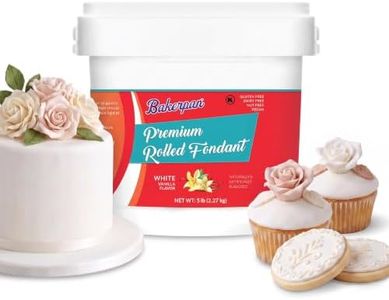 Bakerpan Premium Rolled White Fondant for Cake Decorating - 5 Pounds, Vanilla Flavor