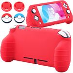 YoRHa Handle Grip Soft Silicone Rubber Protective Cover Case (Red) x 1 for Switch Lite - 9.2019 Slim Model