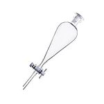 iplusmile 125ml Lab Separatory Funnel Borosilicate Glass Heavy Wall Conical Separatory Funnel Pear-Shaped Separatory Funnel