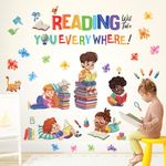 DECOWALL SG2-2404 Kids Reading Corner Wall Stickers Inspirational Quotes Decals for Baby Girls Boys Nursery Bedroom Reading Room Classroom Décor Art Playroom Library