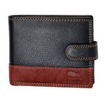 MORUCHA Mens RFID Blocking Real Soft Leather Passcase Wallet with Gift Box M75 Black/Brown