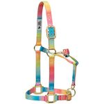 Weaver Leather 35-6795-R1 Polyester Rainbow Adjustable Chin and Throat Snap Halter, 1" Average Horse