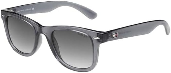 Tommy Hilfiger|Grey Full Frame Square Sunglasses|100% UV Protected (Uv 400) Grey Gradient Faded Lens|Men's & Women's|Small|TH VALEN C3 50 S