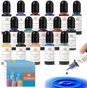 VAST WANT Candle Dye - 16 Bottles Vivid Colors Liquid Candle Dye for Soy Wax, High Concentrate Candle Color Dye for Beeswax, Gel Wax, Palm Wax- Each 10ml/ 0.35 oz