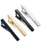 Jstyle 4 Pcs Tie Clips for Men Tie Bar Clip Set for Regular Ties Necktie Wedding Business Clips, 10mm