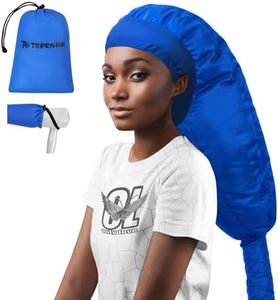 TEPENAR Hair Dryer Bonnet Attachment: Upgraded Extra Large Hooded Dryer Adjustable Hair Dryer Caps - Easy to Use for Natural Curly Textured Hair Care Styling Fast Drying - Blue