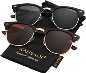 KALIYADI Polarized Sunglasses for Men and Women Semi-Rimless Frame Driving Sun glasses UV Blocking