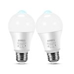 OHLUX Motion Sensor Light Bulbs, 13W (120-W Equivalent) Movement Activated Dusk to Dawn Security Light Bulb, A19 E26 5000K Cool Light for Front Door Porch Garage Basement Hallway Stairs 2 Pack