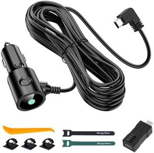 Range Tour Dash Camera Car Charger, Micro USB and Mini USB Interfaces,Driving Recorders Power Cord 3.5m/11.5ft 12V/24V to DC5V 2A (L Interface)