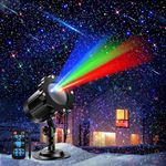 Laser Projector Lights Outdoor, Moving Red Green Blue 3 Color Starry Lights Show Laser Projection Light with RF Control, Outdoor Waterproof Holiday Decor for Party Garden Christmas Halloween New Year