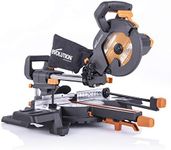 Evolution Power Tools R210SMS-300+ Sliding Mitre Saw with Multi-Material Cutting, 45 Degree Bevel, 50 Degree Mitre, 300 mm Slide, 1500 W, 110 V (Industrial Plug)