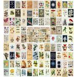 LCLAIDYDY 100 PCS Vintage Postcard Set,Post Cards for Mailing 4x6 Retro Style Cottagecore Botanical Ephemera Aesthetic Postcards Pack for Adults Collage Collection DIY Cardstock Paper