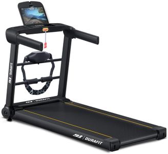 91-Durafit Surge Multifunction 5 HP Peak BLDC Motorized Treadmill | 25 Level Auto Incline | Max User Weight 140 Kg| Home Cardio | Max Speed 16 Km/Hr | Blutooth Speaker | Wynd app |Home use
