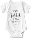 Personalized Auntie Is My Bestie Onesie Aunt's Baby Customizable Aunt Baby Bodysuit For Newborn Baby Boy Girl Clothes