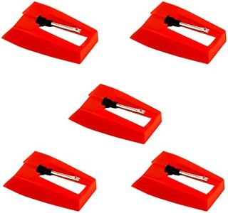 5pcs Record Player Needle, Turntable Replacement Needle Long-Lasting Record Player Needle Replacement for Vinyl Record Player (Red)