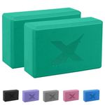 XN8 Sports Yoga Blocks Set of 2 High-Density Lightweight EVA Foam Yoga Brick For Deepen Poses Flexibility Pilates Strength Fitness Stretching Firm Sturdy Non-Slip Yoga Block