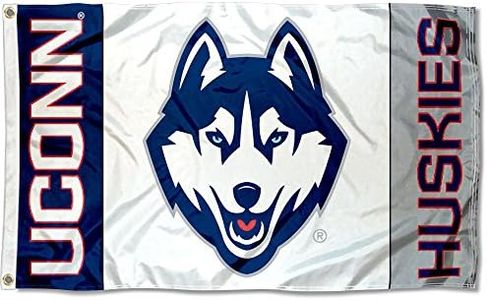 UCONN Large White 3x5 College Flag