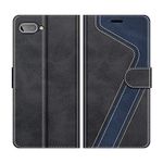 MOBESV Phone Cover For Blackberry Key2 LE, Flip Wallet Case for Blackberry Key2 LE Phone Case, Black/Dark Blue