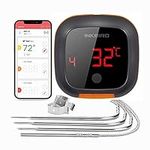 Inkbird IBT-4XS BBQ Thermometer Bluetooth Meat Thermometers, 150ft Wireless Meat Thermometer with 4 Probes, Meat Thermometer Wireless Probe for Smoker Grill Oven Kitchen Cooking