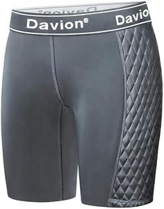 Davion Softball Sliding Shorts Youth Girls Padded Compression Shorts for Softball Baseball (Grey-XL)