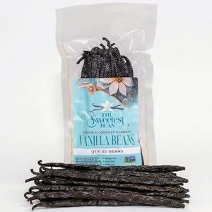Grade A Fresh & Plump Ugandan Vanilla Beans for Baking & Extracts - 50 Pack