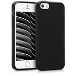 kwmobile Case Compatible with Apple iPhone SE (1.Gen 2016) / iPhone 5 / iPhone 5S Case - Soft Slim Protective TPU Silicone Cover - Black Matte