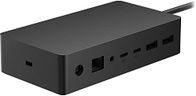 Microsoft Surface Dock 2: multiple ports including USB-C, gigabit ethernet, USB-A and 3.5mm audio jack, Supports dual 4K at 60hz