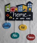 ROSE GARDEN ART Home Door Wooden Name Plate with HAND PRINTED Acrylic Paint Letters on 8mm ISI marked PLYWOOD. Size L 16 inch.x H22 Inch. (Multicolour 4).