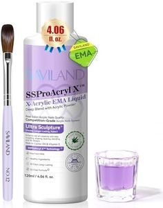 SAVILAND EMA Monomer Acrylic Nail Liquid: 4 oz Acrylic Liquid Monomer for Acrylic Nails Extension with 12# Acrylic Nail Brush Dappen Dish for Beginners DIY at Home Professional Nail Salon Use