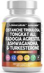 Clean Nutra Cistanche Tribulosa 6000mg Fadogia Agrestis 600mg Tongkat Ali 400mg Turkesterone Pills 2000mg Ashwagandha Extract 3000mg Capsules Supplement for Men - 60 Count