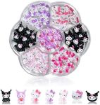 3D Hello Cat Nail Charms, 77Pcs Cartoon Little Cat Nail Art Charms, Kawaii Nail Decorations for Nail Art Supplies, 3D Cute Nail Gems Nail Charms Nail Decorations for Nail Art (Multi-Colored A)