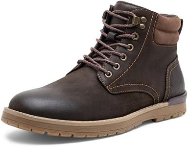 Vostey Men's Leather Hiking Boots Waterproof Casual Chukka Boots for Men(BMY8007A Darkbrown 09)