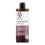 MAN ALIVE Shower Gel for men, 500ml mens body wash & face wash contains a masculine scent, Vegan, SLS Free & sulfate free formula. ideal mens grooming gifts for men (Black Suede & Tonka, Single)