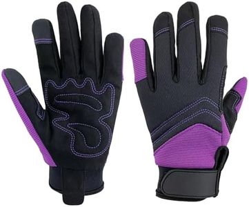 Gardening Gloves for Men and Women, Working Gloves, for Safety Work and Gardening, Gardening Gifts, with Touchscreen Support (Purple, L)