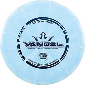 Dynamic Discs Prime Burst Vandal Disc Golf Driver, Men and Women, Controllable, Beginner Friendly Distance Frisbee Golf Disc, 176g, Stamp Color Will Vary, Blue