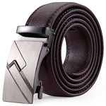 OOPOR Mens Belts Leather Ratchet Belt - Men's Automatic Buckle Adjustable Casual Dress Belt for Men Jeans Suits Work Gift 120cm