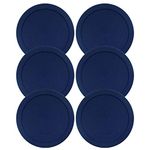 Wood Grip | Lids for Pyrex and Anchor Round Glass Containers | Lids For Pyrex Glass Containers | Replacement Lids (Blue, 2 Cups, 6 Pack)