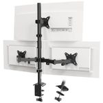 PUTORSEN Triple Monitor Arm, 30.5 inch Tall pole Triple Monitor Stand for 3 Monitors 13"-32",Height Adjustable Monitor Arm Desk Mount,Max Load 19.8lbs Per Screen,2 Mounting Options, VESA 75x75/100x100