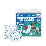 Pet Soft Dog Nappies Male - 50 Counts Disposable Male Dog Wraps with Wetness Indicator, Super Absorbent Male Puppy Dog Diapers Incontinence Nappy Wraps (XS-50 Count)