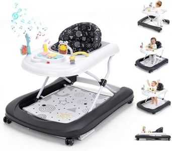 Baby Walker with Wheels, 5-in-1 Foldable Push Walker for Girls 6-12 Months