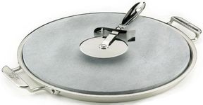 All-Clad 00280 Stainless Steel Serving Tray with 13-inch Pizza-Baker Stone Insert and Pizza Cutter, Silver