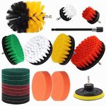 Drill Brush for Cleaning, 20Pcs Drill Brushes Set, Power Scrubber Attachment Kit for cleaning Kitchen, Bathroom, Sink, Tub, Floor/Wall Tile, Grill, Car wheel all Surfaces, Fits Most Drills