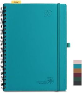 POPRUN Lehrerkalender 2026 2027 Ringbuch A4 auf Deutsch - Lehrerplaner 26/27 für die Unterricht mit Monatliches Register. Schulplaner mit PU-Leder Softcover für Lehrerinnen und Lehrer (Pazifikgrün)