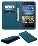 ACM Rich Leather Flip Wallet Front & Back Case Compatible with HTC Desire 626g+ Plus Mobile Flap Magnetic Cover Turquosie